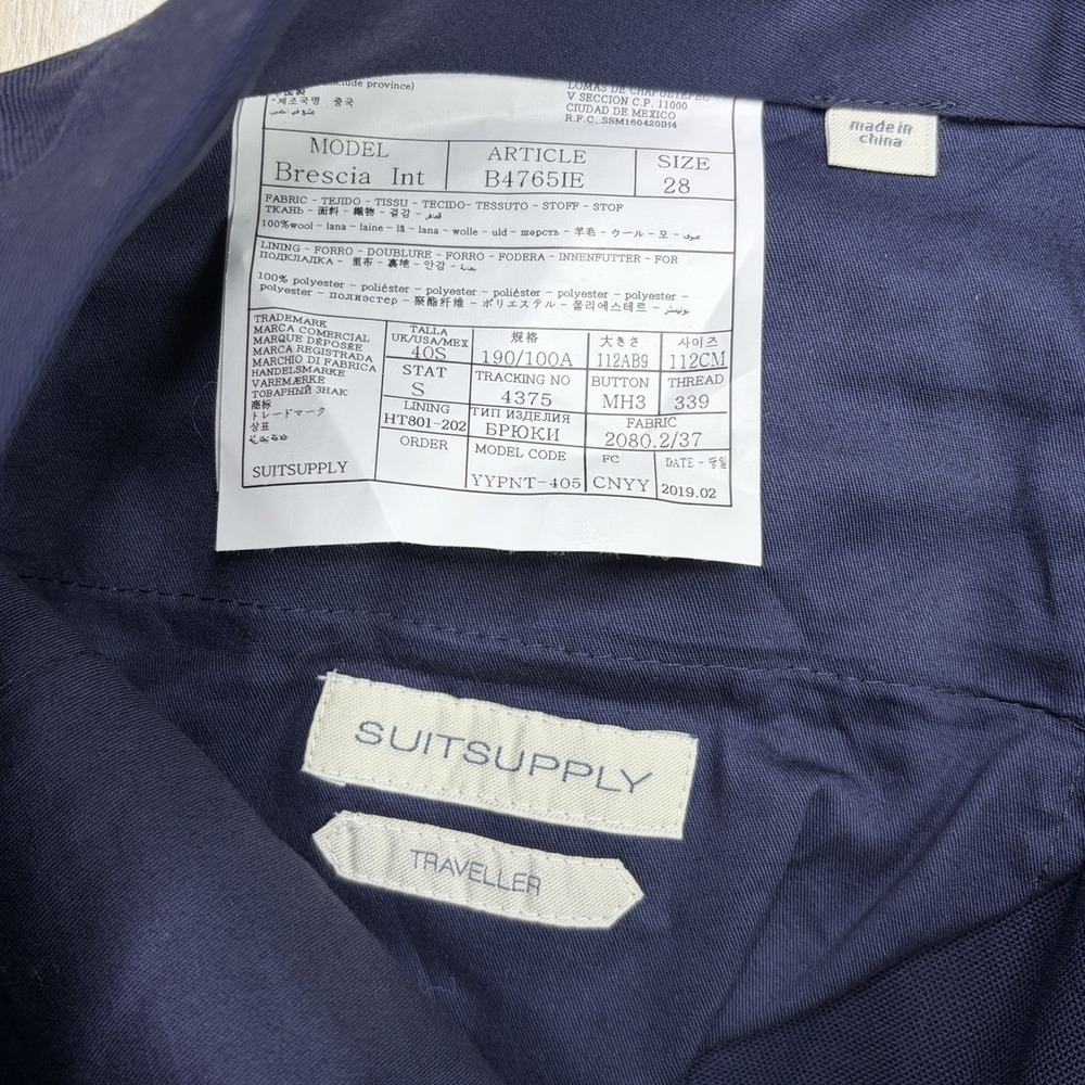 Suitsupply F. LLI CERRUTI iTRAVEL Lightweight Wool Dress Pants Mens 38x31 Blue - Picture 6 of 16
